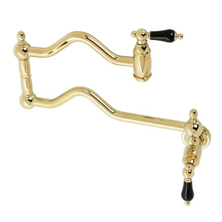 Kingston Brass KS2102PKL Duchess Wall Mount Pot Filler, Polished Brass KS2102PKL